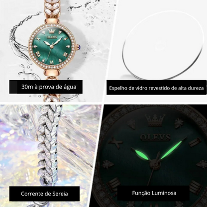 Relógio Feminino Elegante em Aço Inoxidável