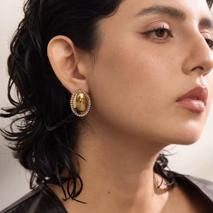 Brincos Ovais de Zircónias