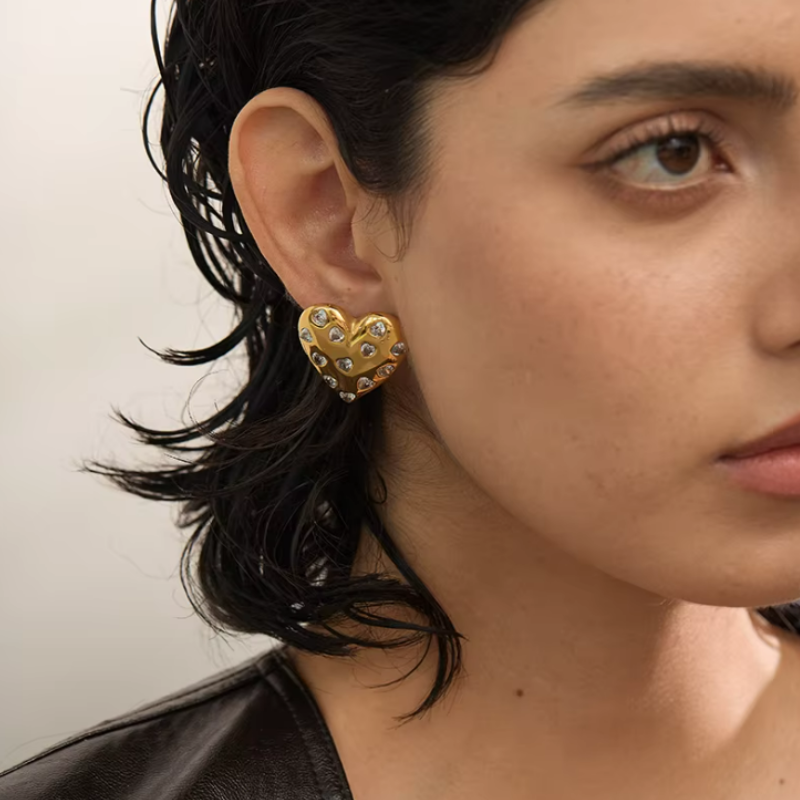 Boucles d'oreilles coeur dorées