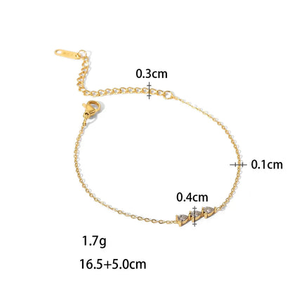 Pulseiras Brilhantes em Aço Inoxidável Corrente Fina Charms Triangulares