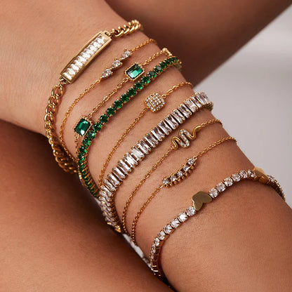 Pulseiras Brilhantes em Aço Inoxidável