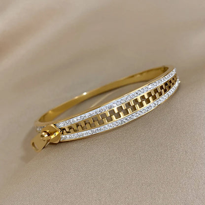 Pulseira em Aço Inox em Forma de Zip
