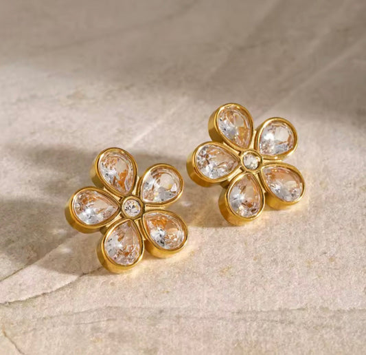Brinco Flor de Zircónias