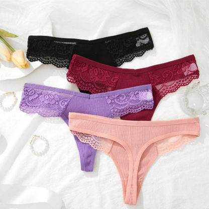 Cuecas de Renda de Algodão Pack 4PCS