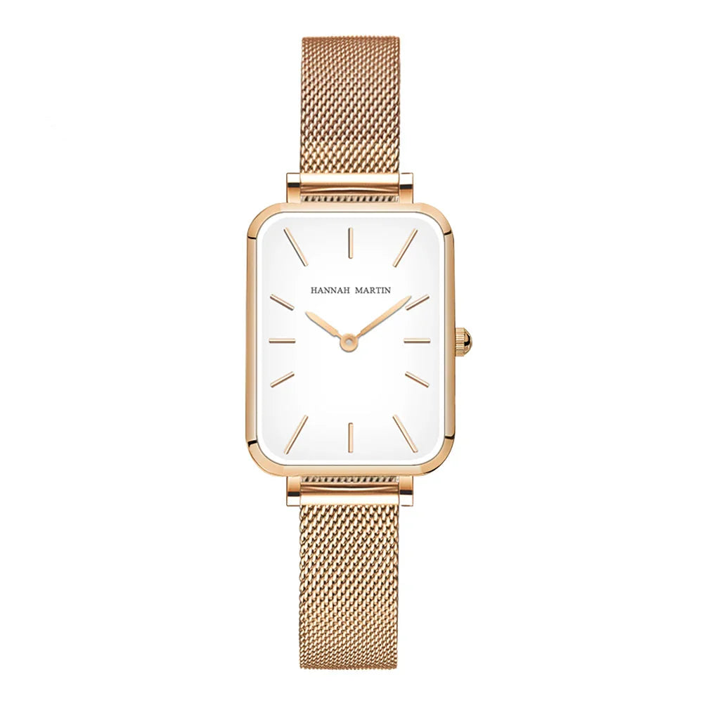 Relógio Fino em Aço Inoxidável Dourado fundo branco