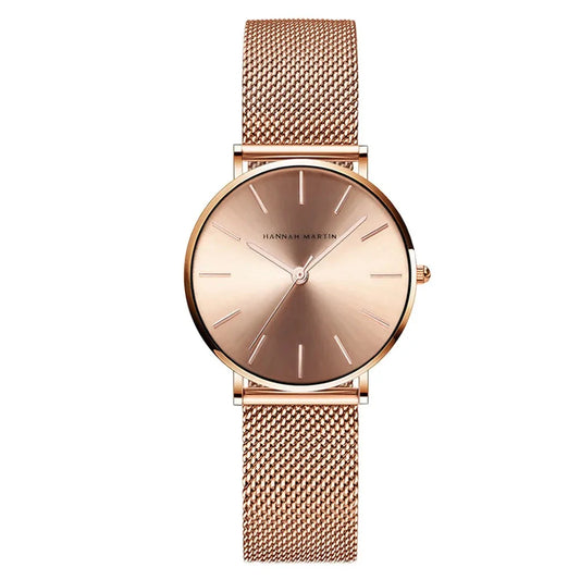 Relógio Feminino em Aço Inox Rosa Dourado