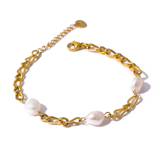 Pulseira de Pérolas - Aço inoxidável