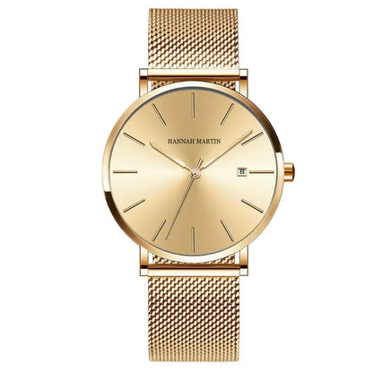 Relógio Feminino em Aço Inoxidável Dourado fundo dourado