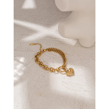 Pulseira Charme Coração - Aço inoxidável
