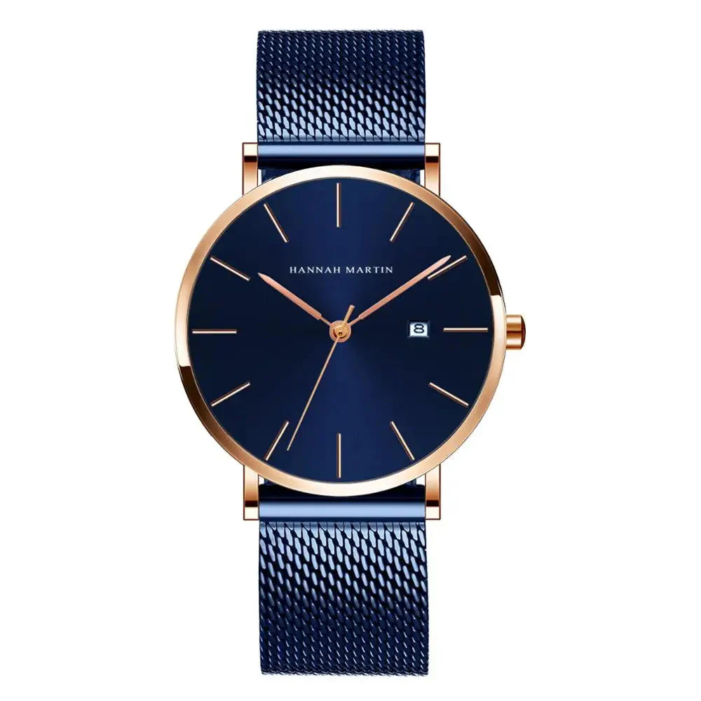 Relógio Feminino da Hannah Martin Azul fundo azul