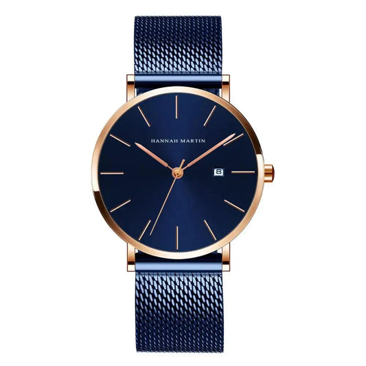 Relógio Feminino da Hannah Martin Azul fundo azul