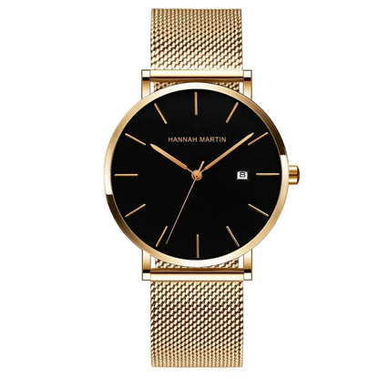 Relógio Feminino da Hannah Martin Dourado fundo preto