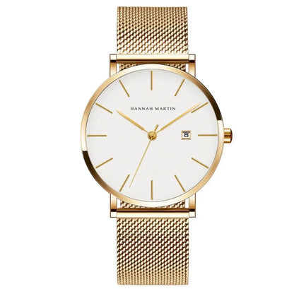Relógio Feminino da Hannah Martin Dourado fundo branco