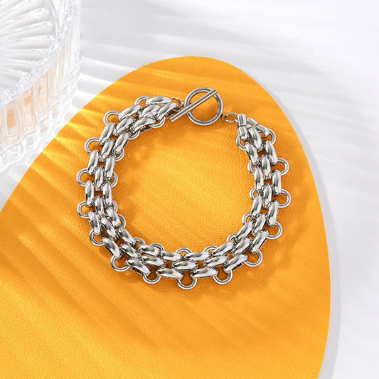 Pulseira Maxi em Aço Inox