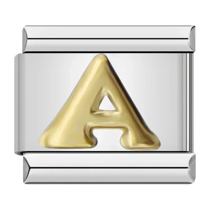 Charms Letras Pulseira Italiana em Aço Inoxidável A