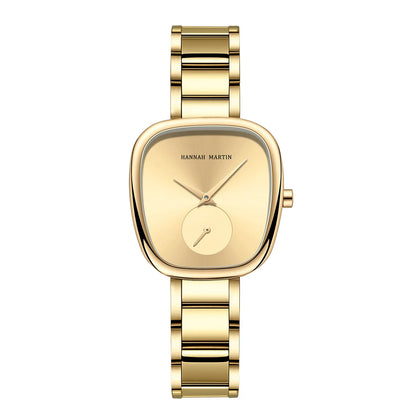 Relógio Moderno em Aço Inox Hannah Martin Full Dourado