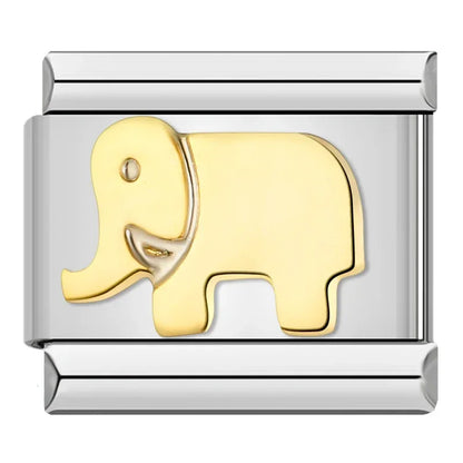 Charms Para Pulseira Italiana em Aço Inoxidável Elefante