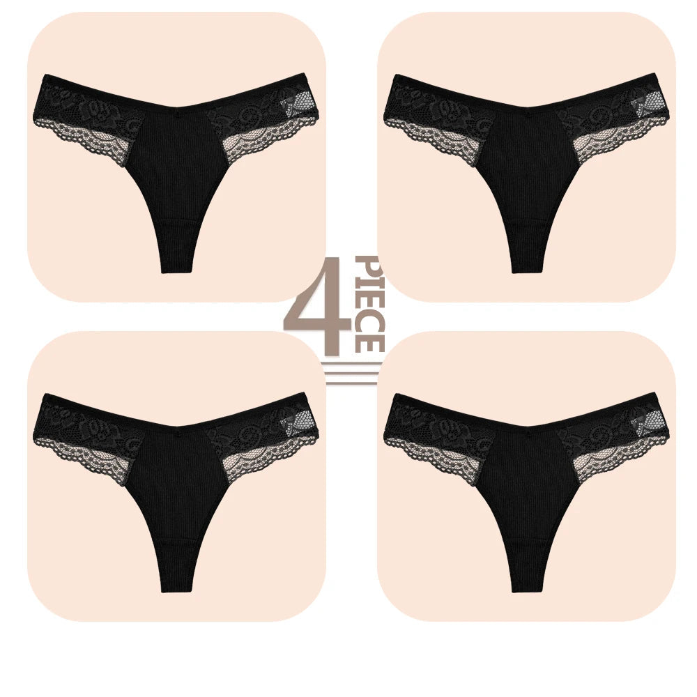 Cuecas de Renda de Algodão Pack 4PCS