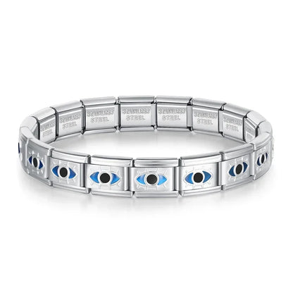 Pulseira Italiana em Aço Inoxidável Olho Turco