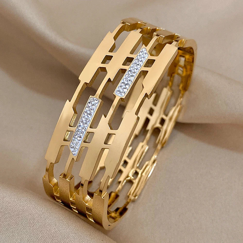 Pulseira Rígida em Aço Inox Bush Sparkle