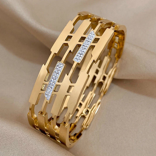 Pulseira Rígida em Aço Inox Bush Sparkle