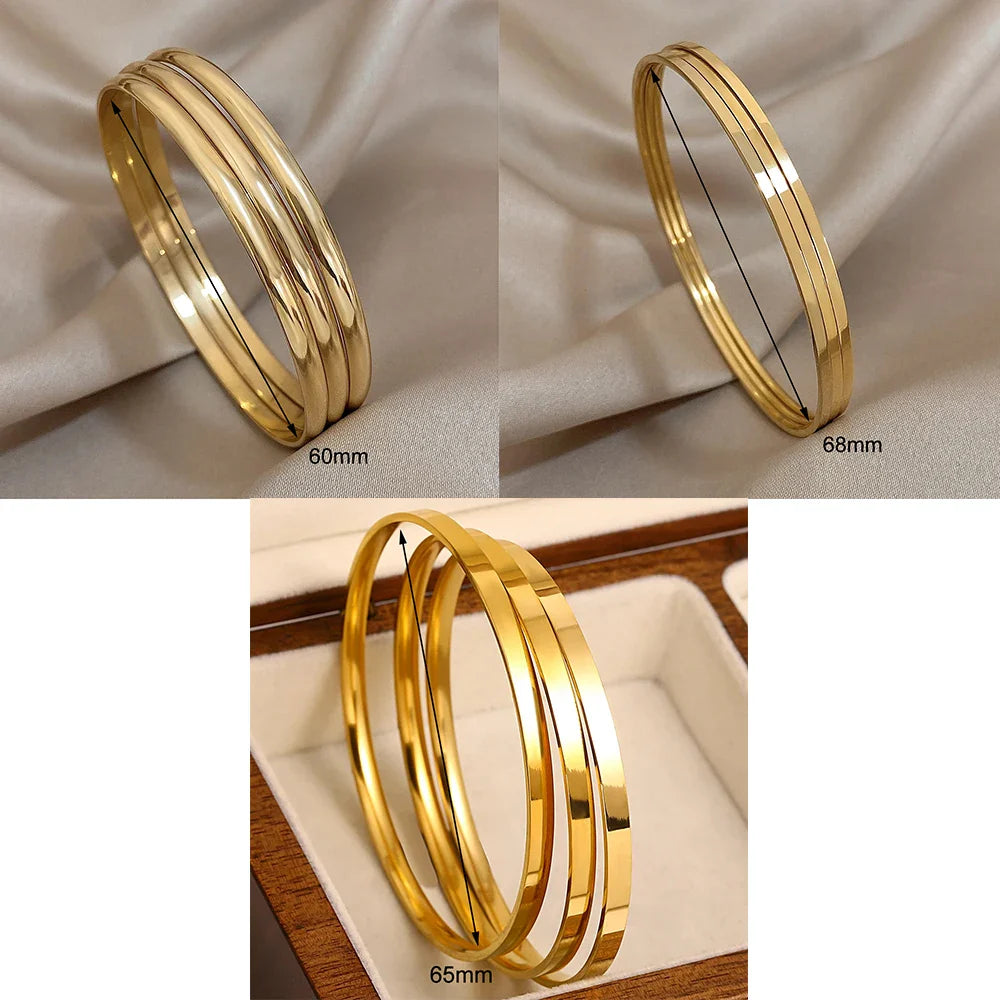 Conjunto de Pulseiras Rígidas Finas