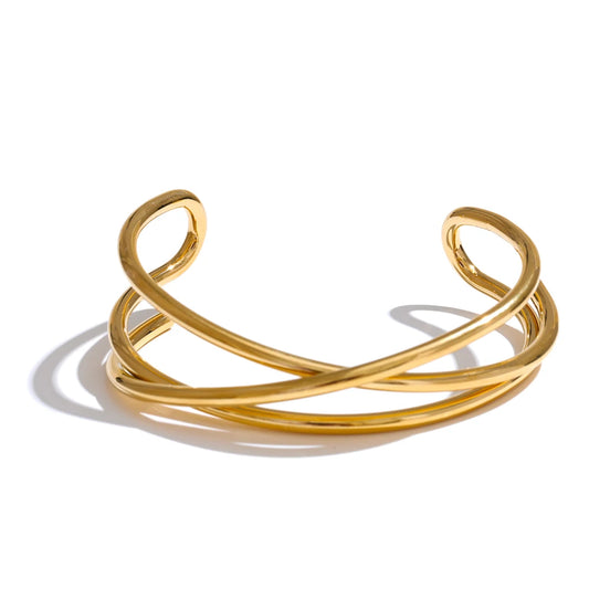 Bangle Cruzada - Aço inoxidável