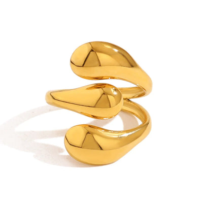 Anéis Alta Tendência em Aço Inoxidável Três Camadas Dourado