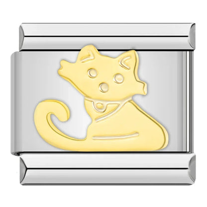 Charms Para Pulseira Italiana em Aço Inoxidável Gato