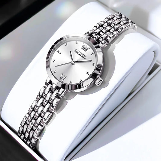 Relógio Feminino Luxury OLEVS Prateado