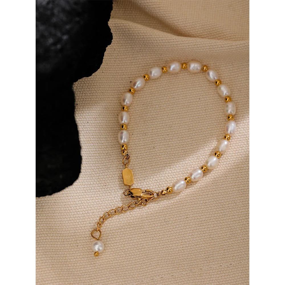 Pulseira de Pérolas - Aço inoxidável