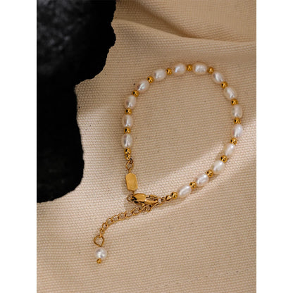 Pulseira de Pérolas - Aço inoxidável