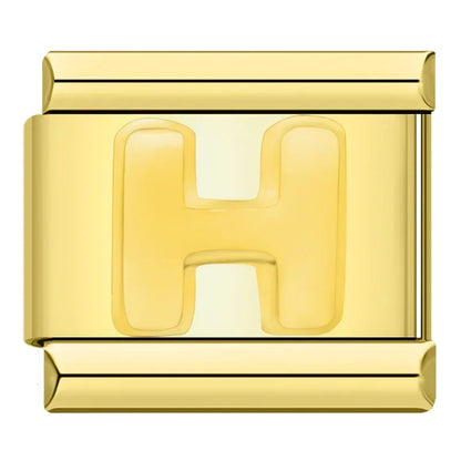 Charms Letras Pulseira Italiana em Aço Inoxidável H