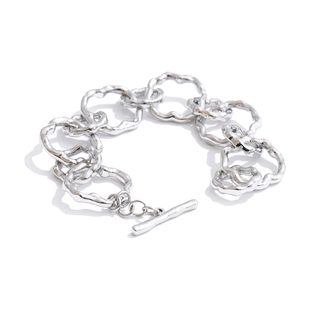 Pulseira de Corrente Elos - Aço inoxidável