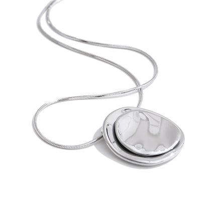 Colar com Pendente Circular Prateado