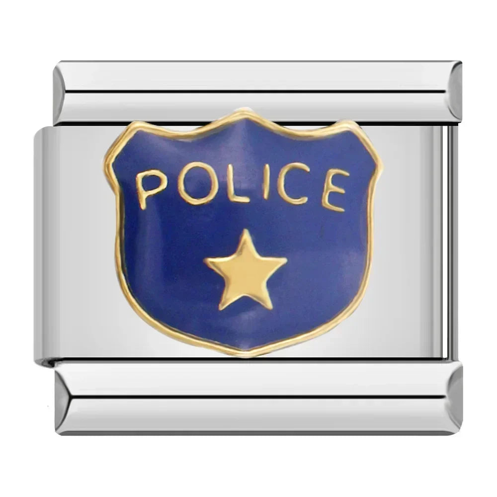 Charms Pulseira Italiana m Aço Inoxidável Police