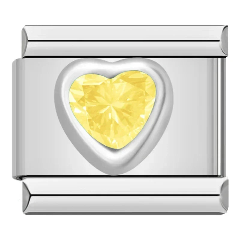 Charms Pulseira Italiana em Aço Inoxidável Amarelo