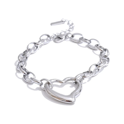 Pulseira de Aço Inox Charme Coração - inoxidável
