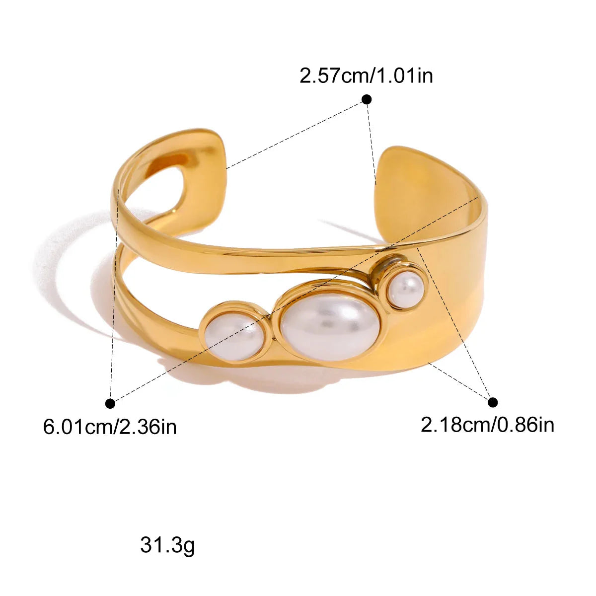 Pulseira Rígida com Pérola