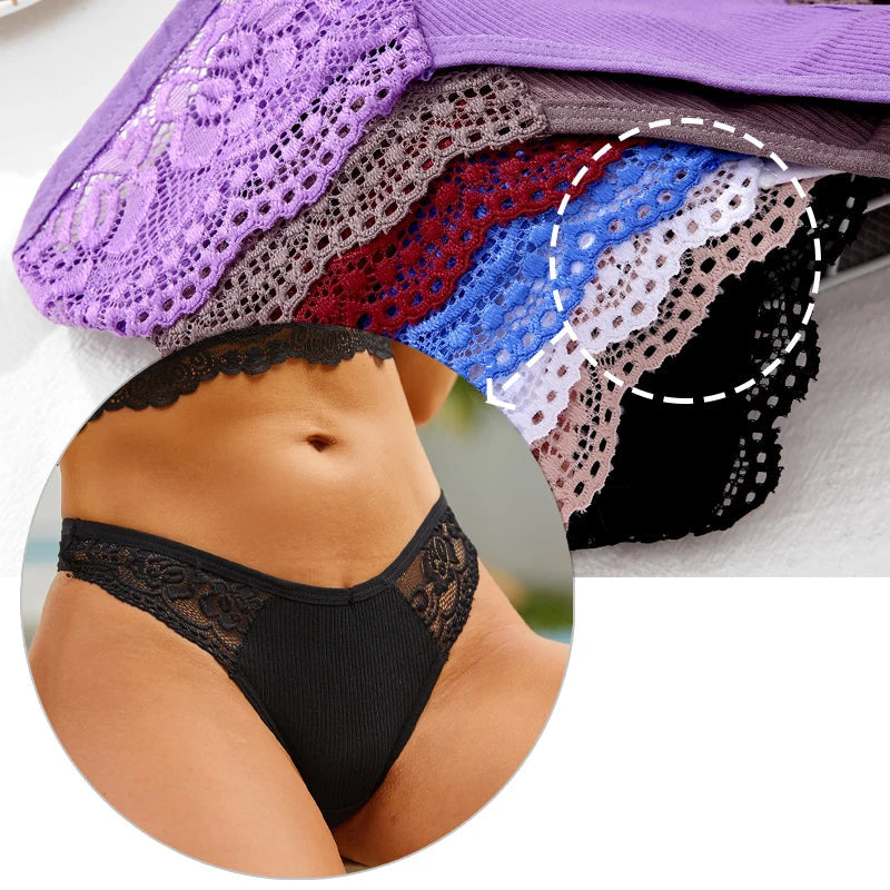 Cuecas de Renda de Algodão Pack 4PCS