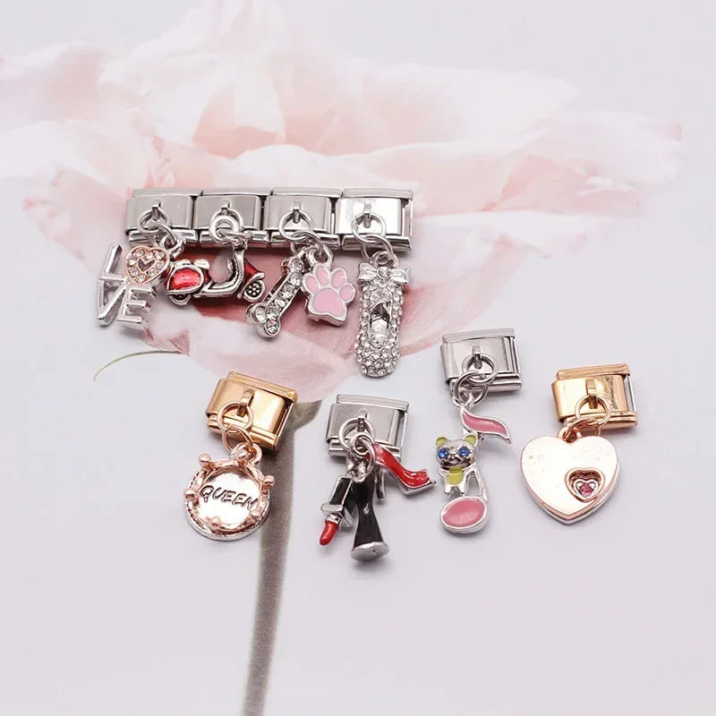 Charms links Corações