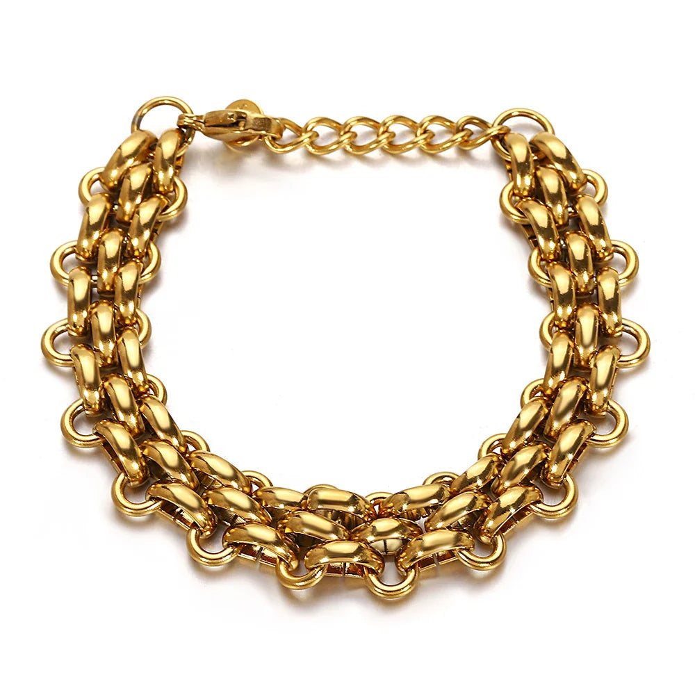 Pulseira em Aço Inoxidável Dourado