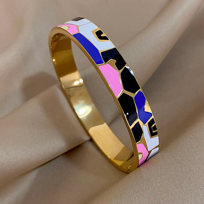 Pulseiras Rígidas Coloridas Rosa - Azul e Preto