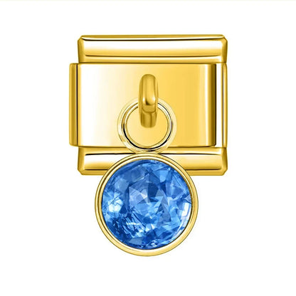 Pendentes Pulseira Italiana em Aço Inoxidável Azul