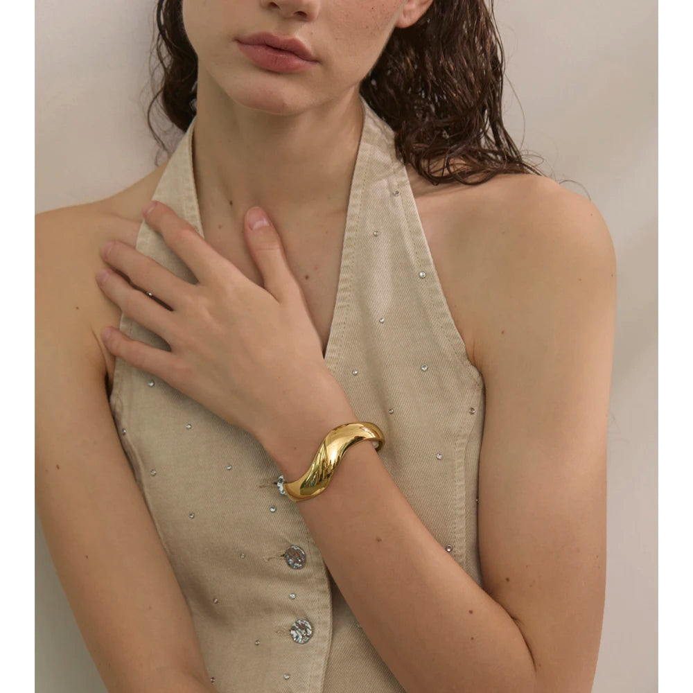 Bangle Assimétrico - Aço inoxidável