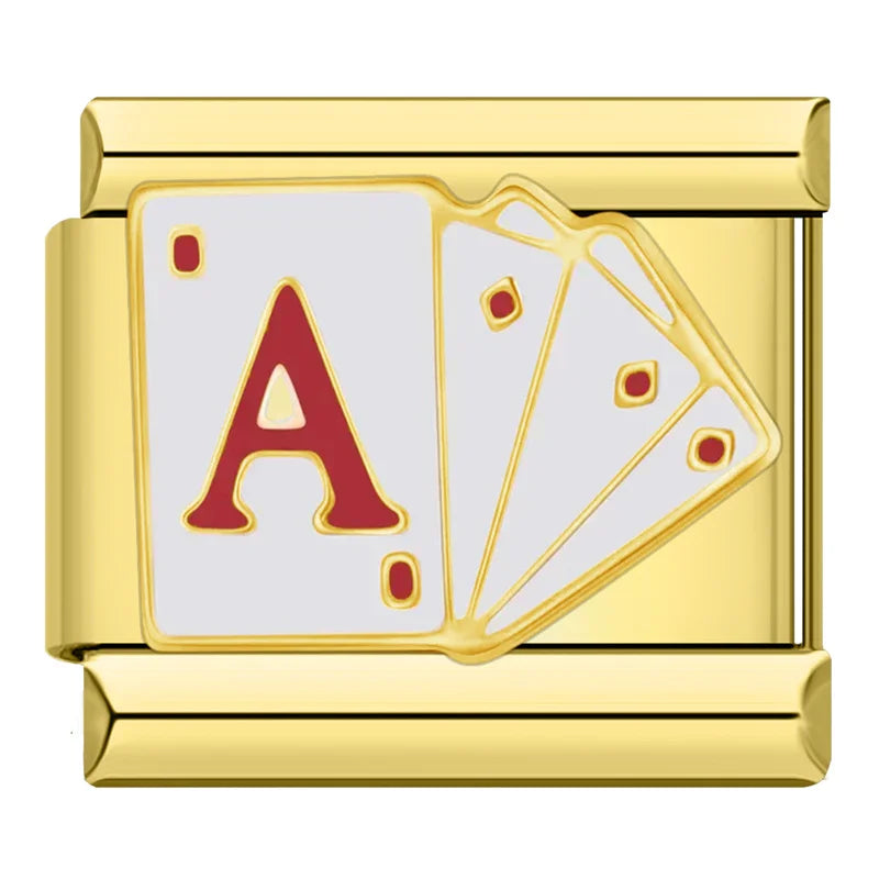 Charm Olho Turco Pulseira Estilo Italiano em Aço Inoxidável Cartas