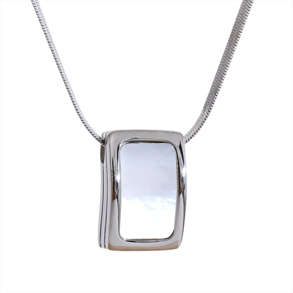 Colar de Pendente Square - Aço inoxidável
