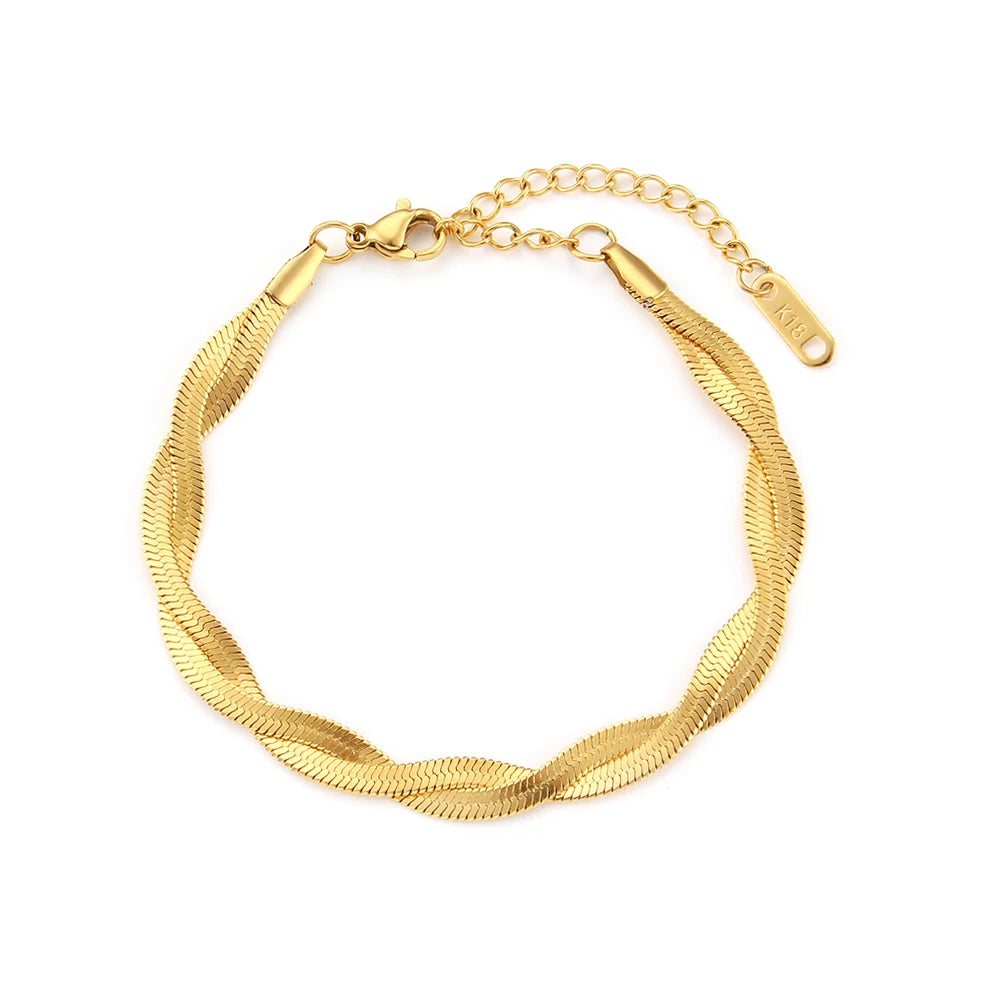 Colar e Pulseira Corrente Entrelaçada