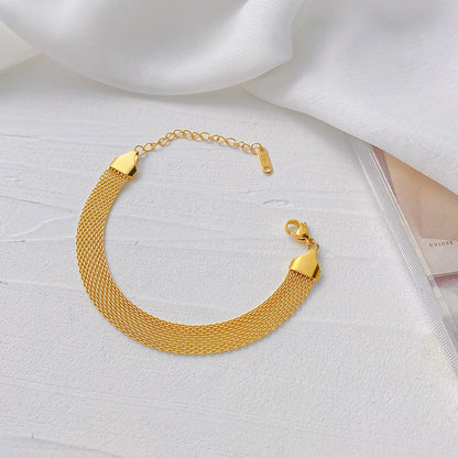 Colar e Pulseira Malha de Aço