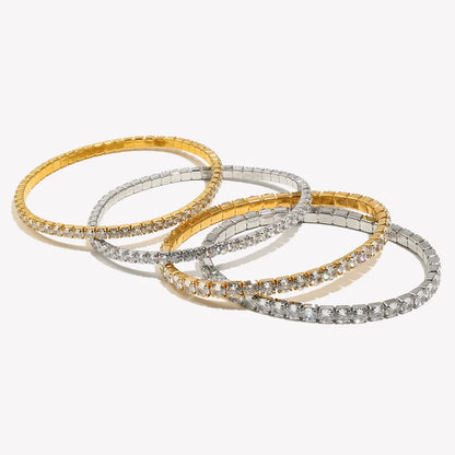 Pulseiras Elásticas de Ténis em Aço Inoxidável e Zircónia
